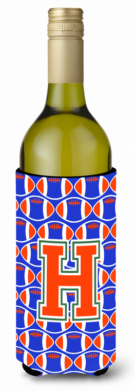 Monogram Letter Football Wine Bottle Hugger - 638508052100