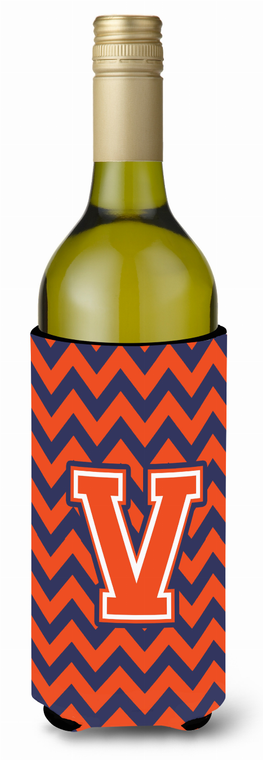 Monogram Letter Chevron Wine Bottle Hugger - 638508008268