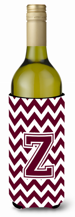 Monogram Letter Chevron Wine Bottle Hugger - 638508015686