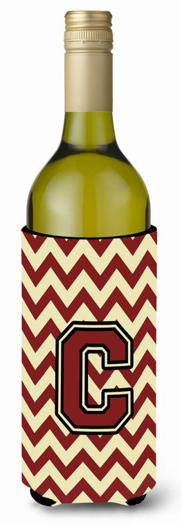 Monogram Letter Chevron Wine Bottle Hugger - 638508034656