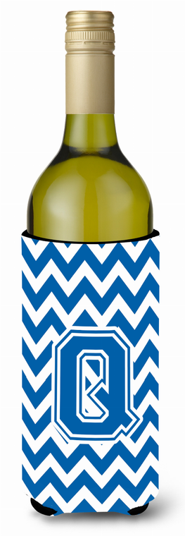 Monogram Letter Chevron Wine Bottle Hugger - 638508030894