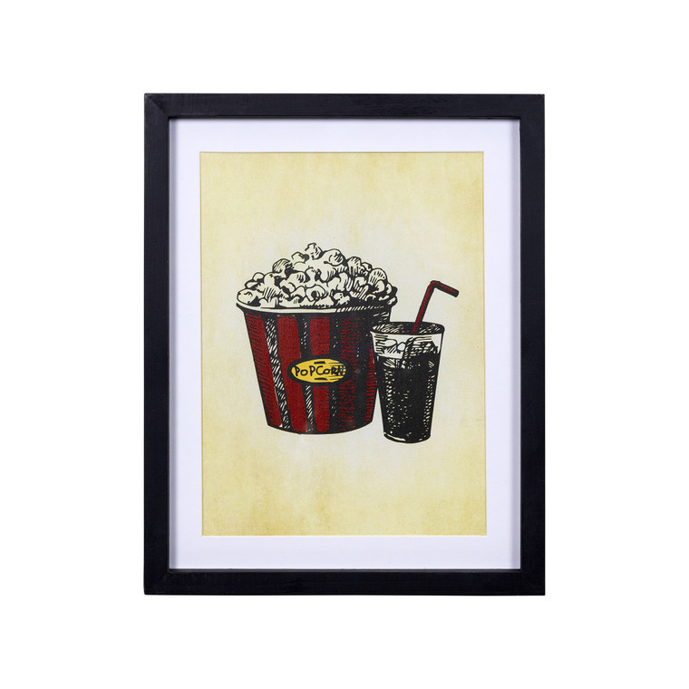 Contemporary Popcorn and Drink Framed Wall Art - 808230068810