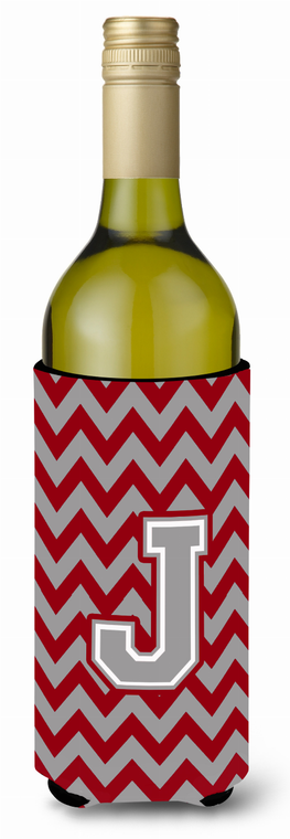 Monogram Letter Chevron Wine Bottle Hugger - 638508008923