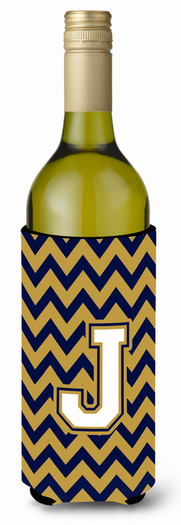 Monogram Letter Chevron Wine Bottle Hugger - 638508031600