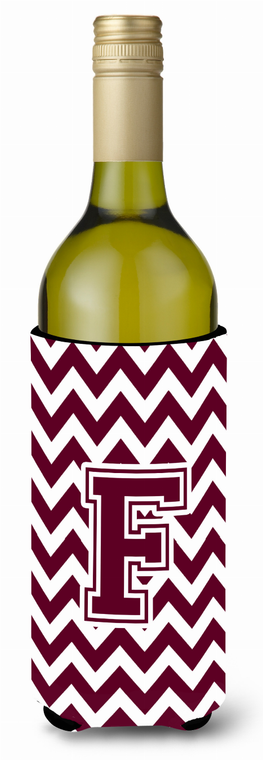 Monogram Letter Chevron Wine Bottle Hugger - 638508015488