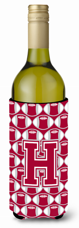Monogram Letter Football Wine Bottle Hugger - 638508037824
