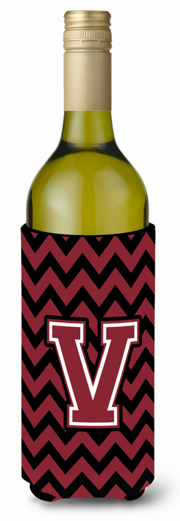 Monogram Letter Chevron Wine Bottle Hugger - 638508016164