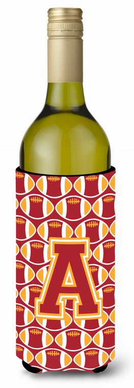 Monogram Letter Football Wine Bottle Hugger - 638508041654