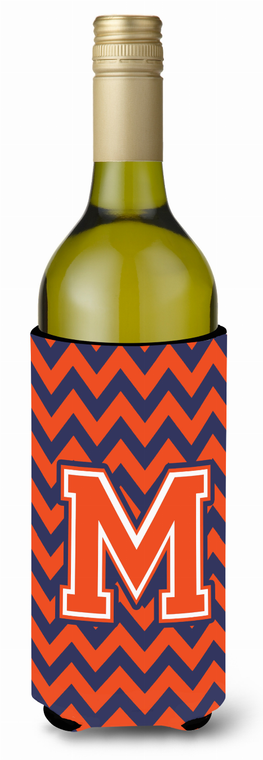 Monogram Letter Chevron Wine Bottle Hugger - 638508008176