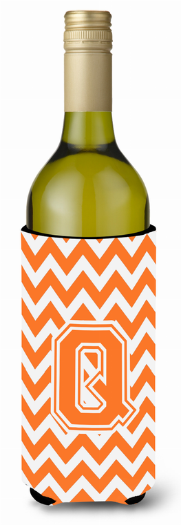 Monogram Letter Chevron Wine Bottle Hugger - 638508011077
