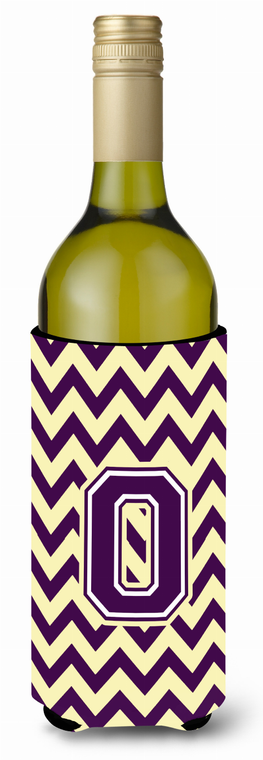 Monogram Letter Chevron Wine Bottle Hugger - 638508032430