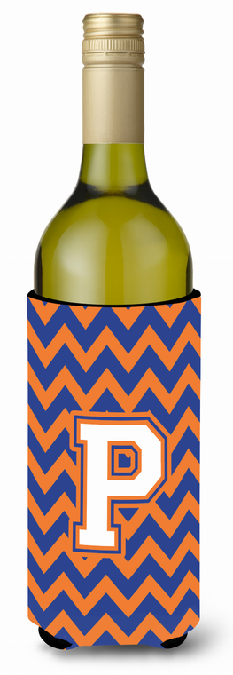 Monogram Letter Chevron Wine Bottle Hugger - 638508034007