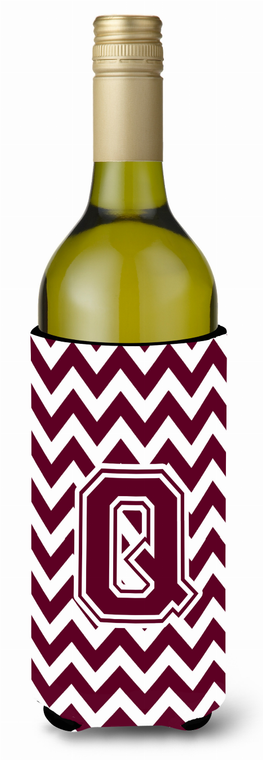 Monogram Letter Chevron Wine Bottle Hugger - 638508015594