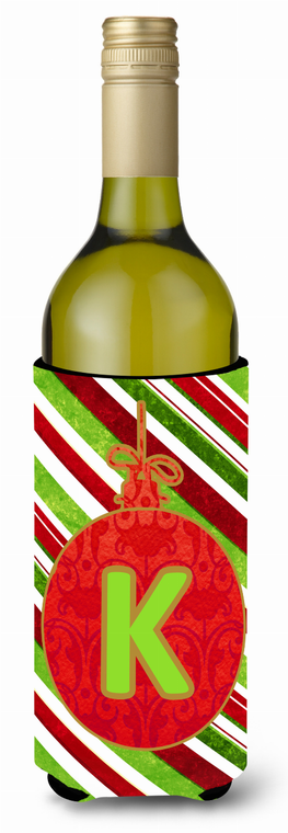 Christmas Ornament Holiday Monogram Wine Bottle Hugger - 615872724185