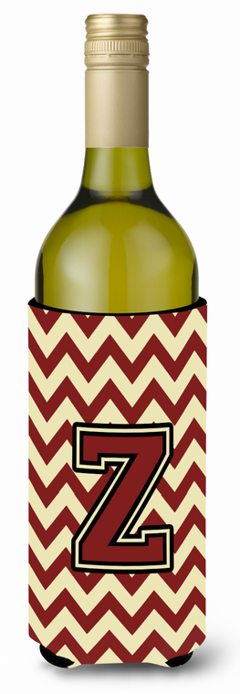 Monogram Letter Chevron Wine Bottle Hugger - 638508034885