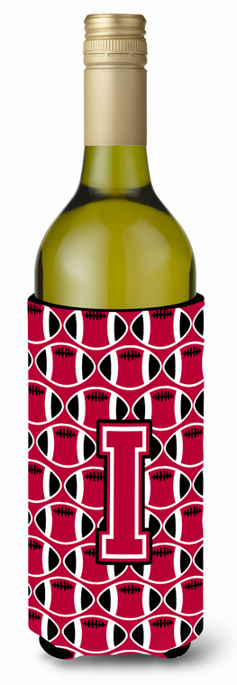 Monogram Letter Football Wine Bottle Hugger - 638508048998
