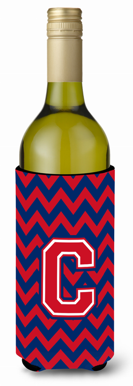Monogram Letter Chevron Wine Bottle Hugger - 638508017536