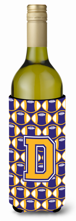 Monogram Letter Football Wine Bottle Hugger - 638508037008
