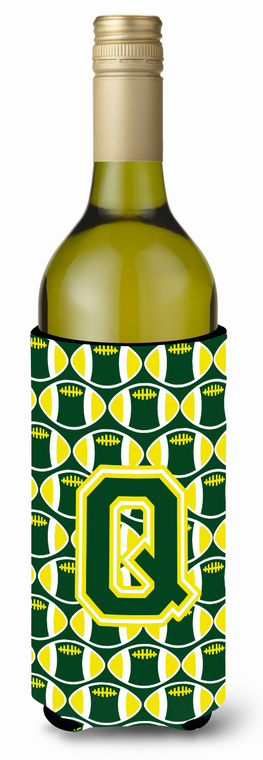 Monogram Letter Football Wine Bottle Hugger - 638508045959