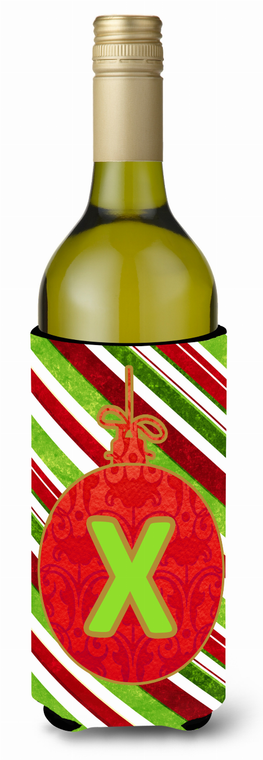 Christmas Ornament Holiday Monogram Wine Bottle Hugger - 615872724314