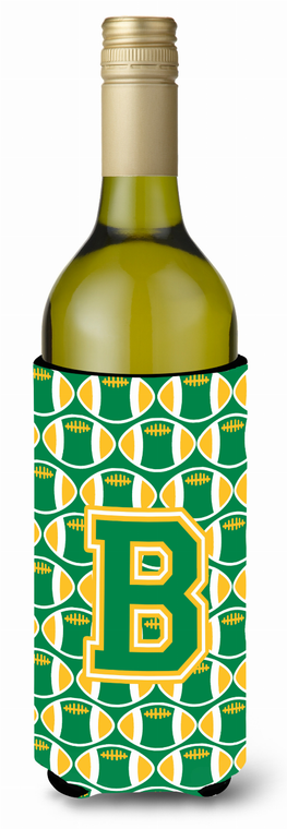 Monogram Letter Football Wine Bottle Hugger - 638508040886