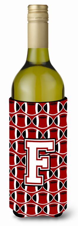 Monogram Letter Football Wine Bottle Hugger - 638508051301