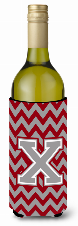 Monogram Letter Chevron Wine Bottle Hugger - 638508009067