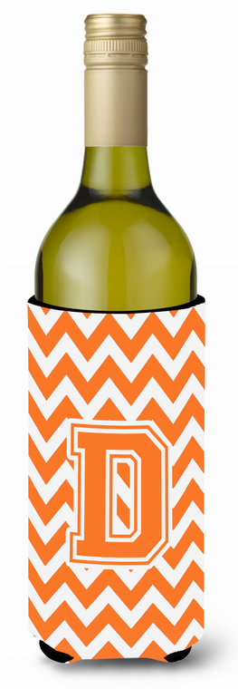 Monogram Letter Chevron Wine Bottle Hugger - 638508010940