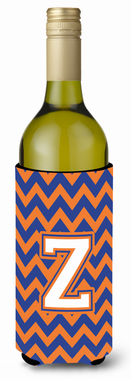 Monogram Letter Chevron Wine Bottle Hugger - 638508034106