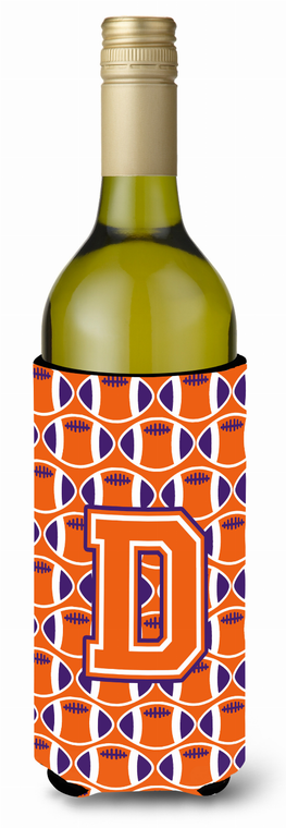 Monogram Letter Football Wine Bottle Hugger - 638508043245