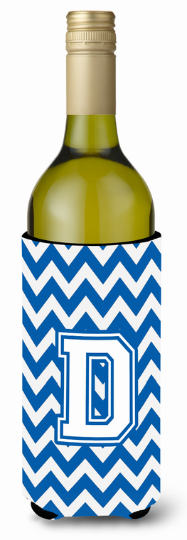Monogram Letter Chevron Wine Bottle Hugger - 638508010162