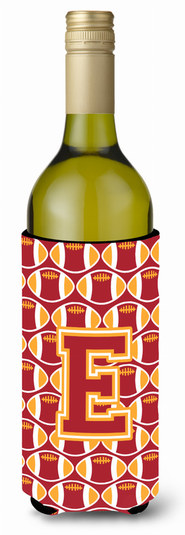 Monogram Letter Football Wine Bottle Hugger - 638508041692
