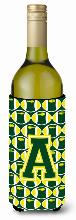 Monogram Letter Football Wine Bottle Hugger - 638508045799