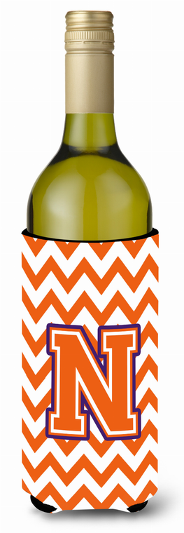Monogram Letter Chevron Wine Bottle Hugger - 638508035547