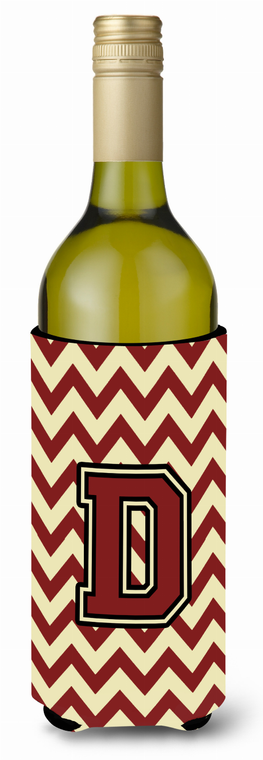 Monogram Letter Chevron Wine Bottle Hugger - 638508034663