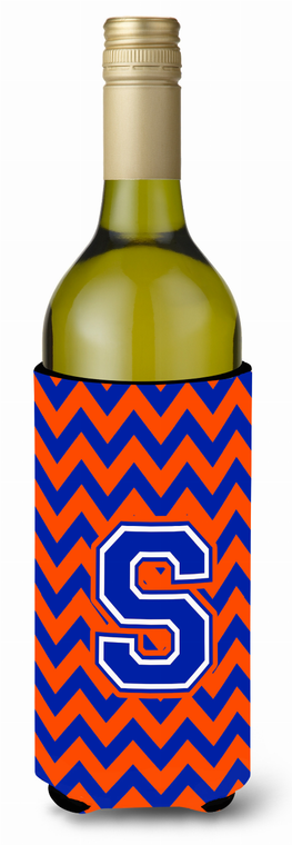Monogram Letter Chevron Wine Bottle Hugger - 638508009791