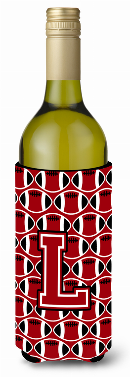 Monogram Letter Football Wine Bottle Hugger - 638508044341