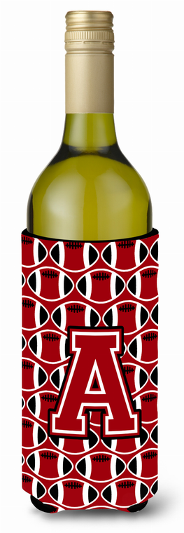 Monogram Letter Football Wine Bottle Hugger - 638508044235