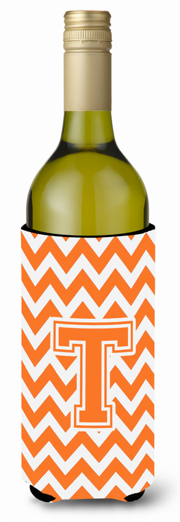 Monogram Letter Chevron Wine Bottle Hugger - 638508011107