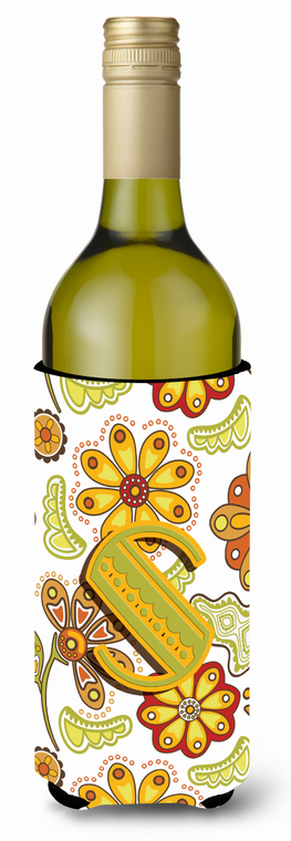 Monogram Letter Floral Wine Bottle Hugger - 638508018724