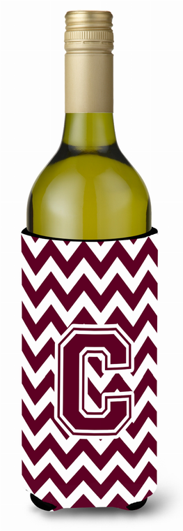 Monogram Letter Chevron Wine Bottle Hugger - 638508015457