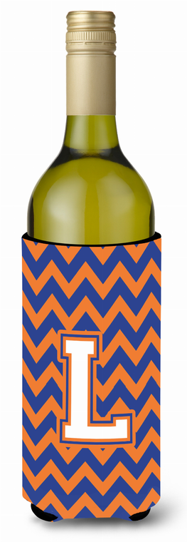 Monogram Letter Chevron Wine Bottle Hugger - 638508033963