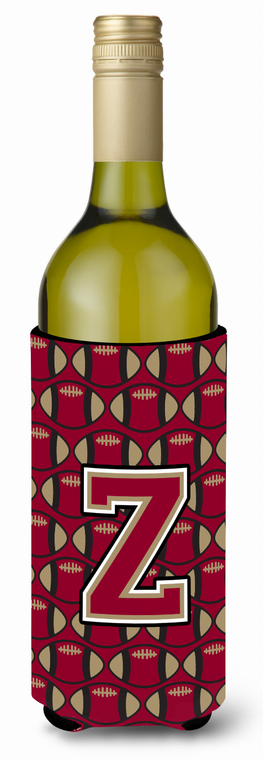 Monogram Letter Football Wine Bottle Hugger - 638508048387