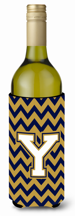 Monogram Letter Chevron Wine Bottle Hugger - 638508031754