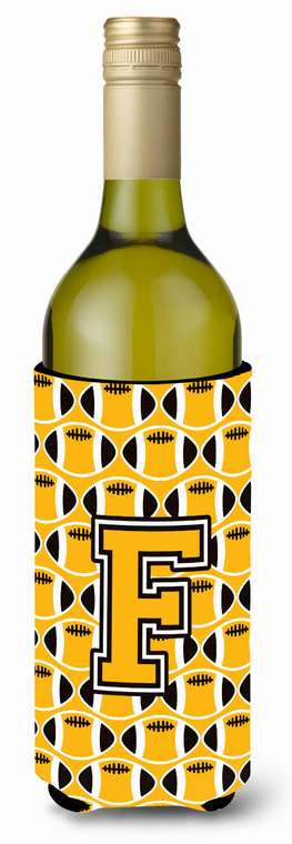 Monogram Letter Football Wine Bottle Hugger - 638508049742