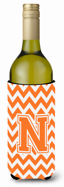 Monogram Letter Chevron Wine Bottle Hugger - 638508011046