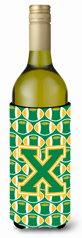 Monogram Letter Football Wine Bottle Hugger - 638508041104