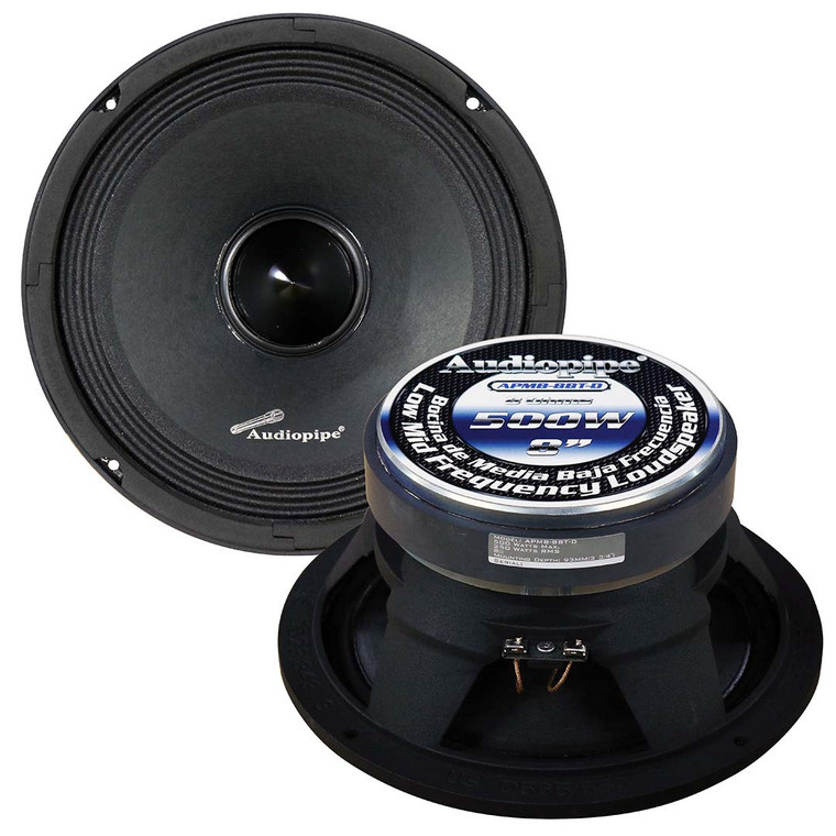 Audiopipe 8″ Low Mid Frequency "bullet" Speaker 250w Rms/500w Max 8 Ohm - 784644230626