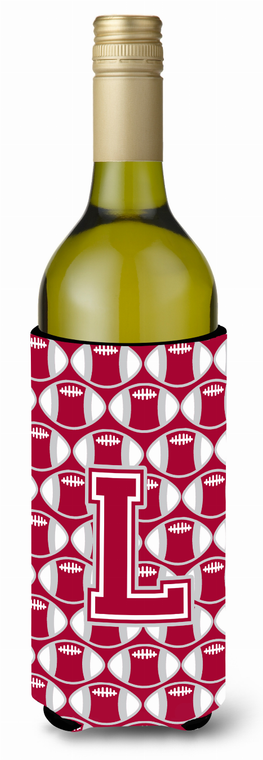 Monogram Letter Football Wine Bottle Hugger - 638508037862
