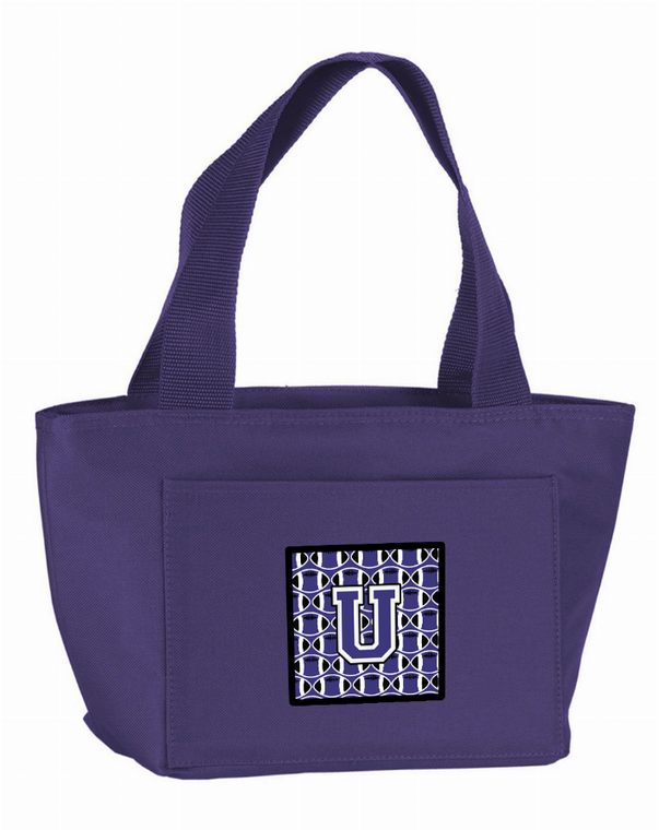 Football Purple and White Lunch Bag - 638508858382